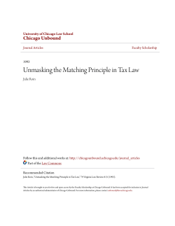 Unmasking the Matching Principle in Tax Law