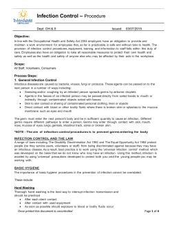 Infection Control &ndash; Procedure