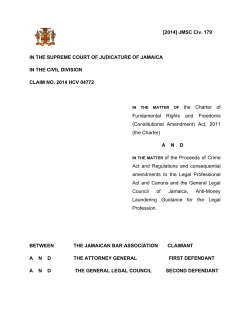 The Jamaica Bar Association v The Attorney General and The