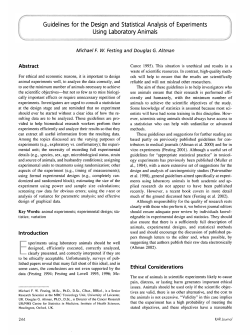 Guidelines for the Design and Statistical Analysis of Experiments