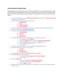 e-Filing Components Installation Guide The following are list of