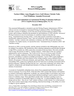 Uses and Limitations of Automated Writing Evaluation Software