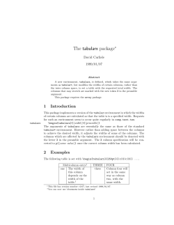 The tabularx package