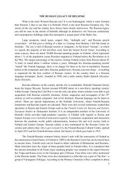 RUSSIAN LEGACY OF HELSINKI - uni