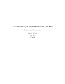 The Hero Inside, an Examination of the Epic Hero