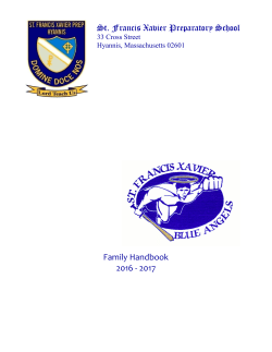St. Francis Xavier Preparatory School Family Handbook 2016