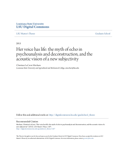 Her voice has life: the myth of echo in