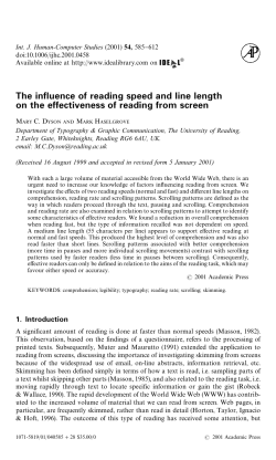 The influence of reading speed and line length