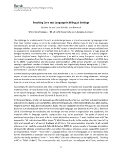 Teaching Core and Language in Bilingual Settings