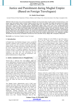 Justice and Punishment during Mughal Empire