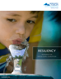 resiliency - Water Supply Forum