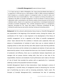 Scientific Management Theory