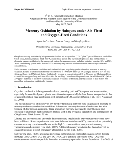 Mercury Oxidation by Halogens under Air-Fired and Oxygen