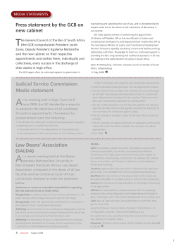 Law Deans` Association - General Council of the Bar of South Africa