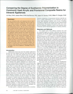 Comparing the Degree of Exothermic Polymerization in Commonly