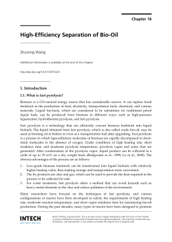 High-Efficiency Separation of Bio-Oil