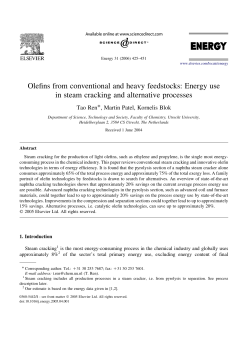 Olefins from conventional and heavy feedstocks: Energy use in