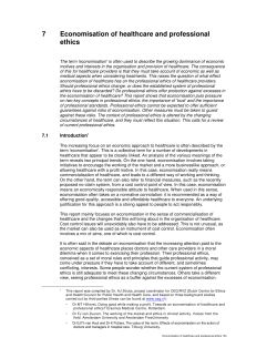7 Economisation of healthcare and professional ethics