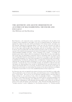 The Aesthetic and Ascetic Dimensions of an Ethics of Self