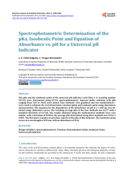 Spectrophotometric Determination of the pKa, Isosbestic Point and