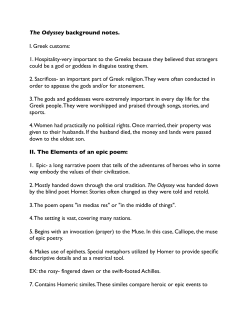 The Odyssey background notes. I. Greek customs: 1