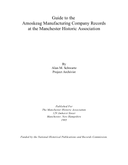 Guide to the Amoskeag Manufacturing Company Records at the
