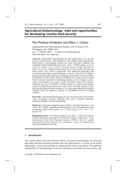 Agricultural biotechnology: risks and