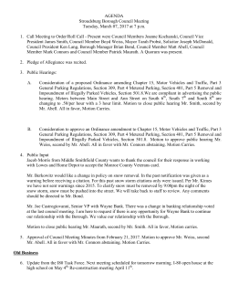 March 07, 2017 - Stroudsburg Borough