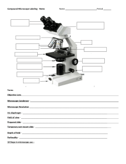 Compound Microscope Labeling - Notes Name Period Terms