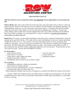 Gear List - ROW Adventure Center