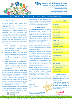 Diary Dates - Moorook Primary School