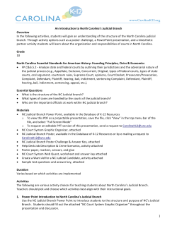 An Introduction to North Carolina`s Judicial Branch