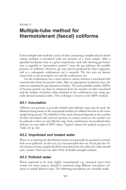 Multiple-tube method for thermotolerant (faecal) coliforms