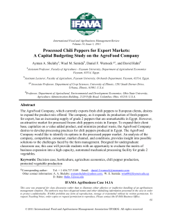 Processed Chili Peppers for Export Markets: A Capital