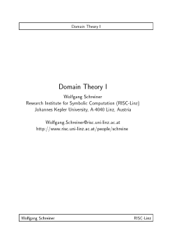 Domain Theory I - The University of Texas at Dallas