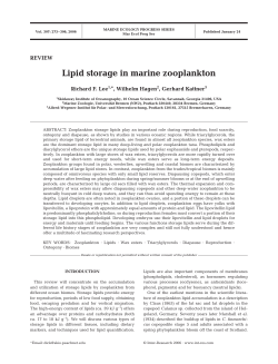 Lipid storage in marine zooplankton