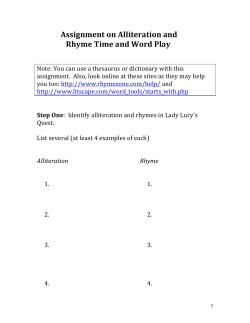 Assignment on Alliteration and Rhyme Time and