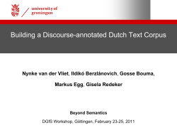 Building a Discourse-annotated Dutch Text Corpus