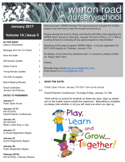 01.17 Jan 2017 Newsletter - Winton Road Nursery School