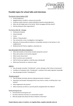 Possible topics for school talks and interviews