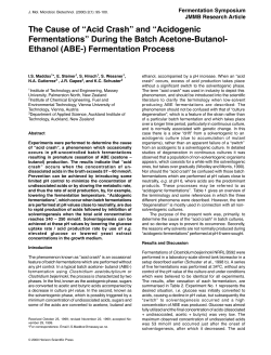 The Cause of “Acid Crash” and “Acidogenic Fermentations”