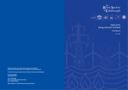 Energy Issues for Scotland - The Royal Society of Edinburgh