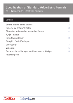 Specification of Standard Advertising Formats