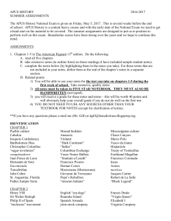 (AP) - Summer Assignments - Benedictine College Preparatory School