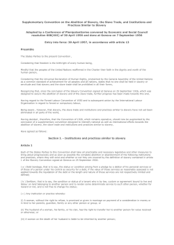 Supplementary Convention on the Abolition of Slavery, the Slave