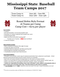 Mississippi State University Baseball Team Camp