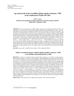 Age and growth of the swordfish (Xiphias gladius Linnaeus, 1758) in