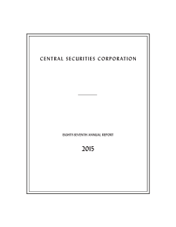 December 31, 2015 Annual Report - Central Securities Corporation