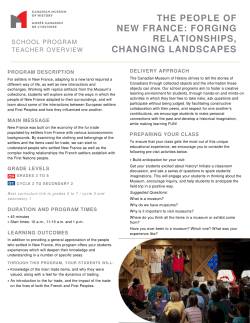 The People of New France: Forging Relationships, Changing