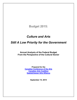 Culture and the arts still a low priority for the government